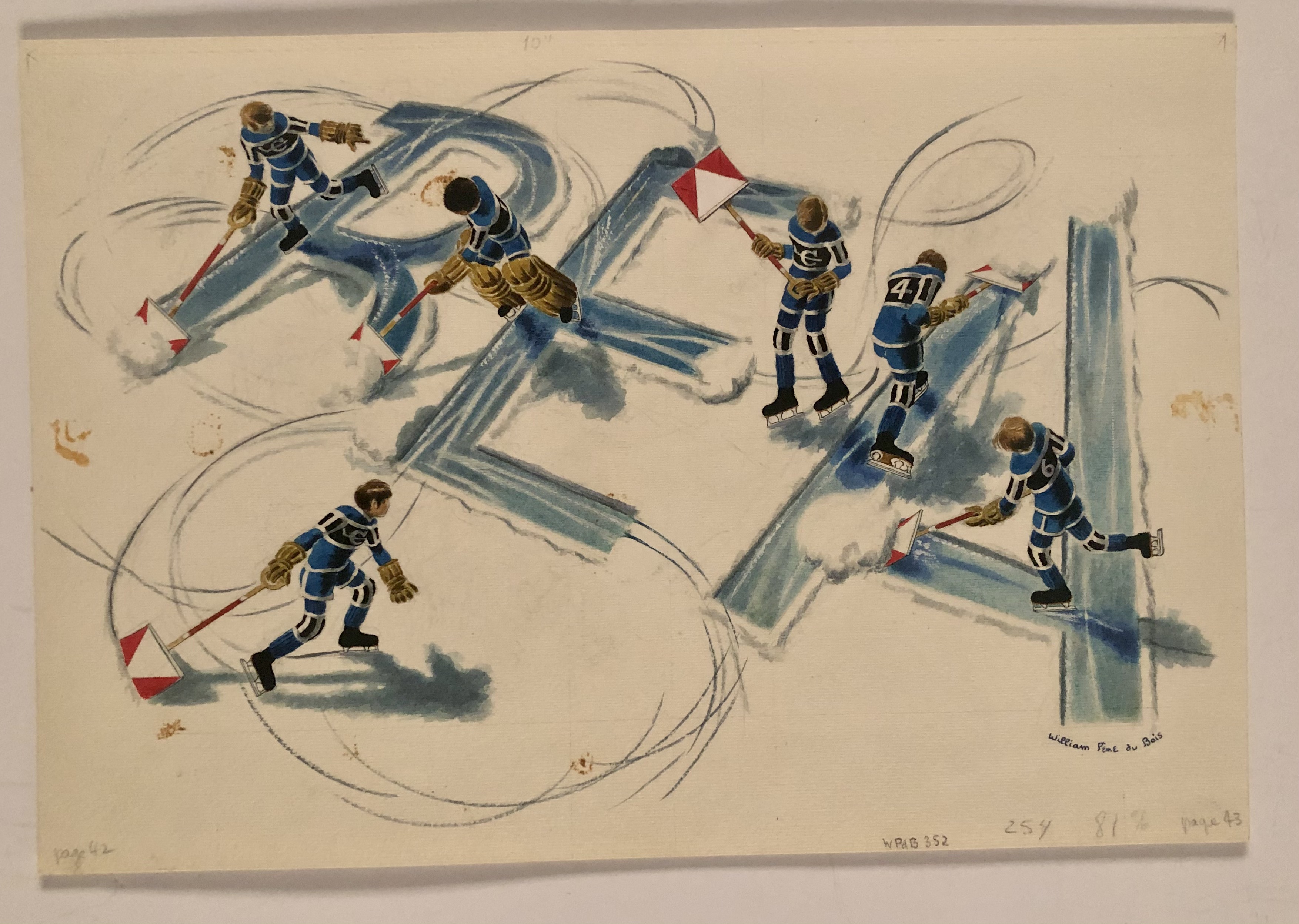 hockey team shoveling "BEA" into ice