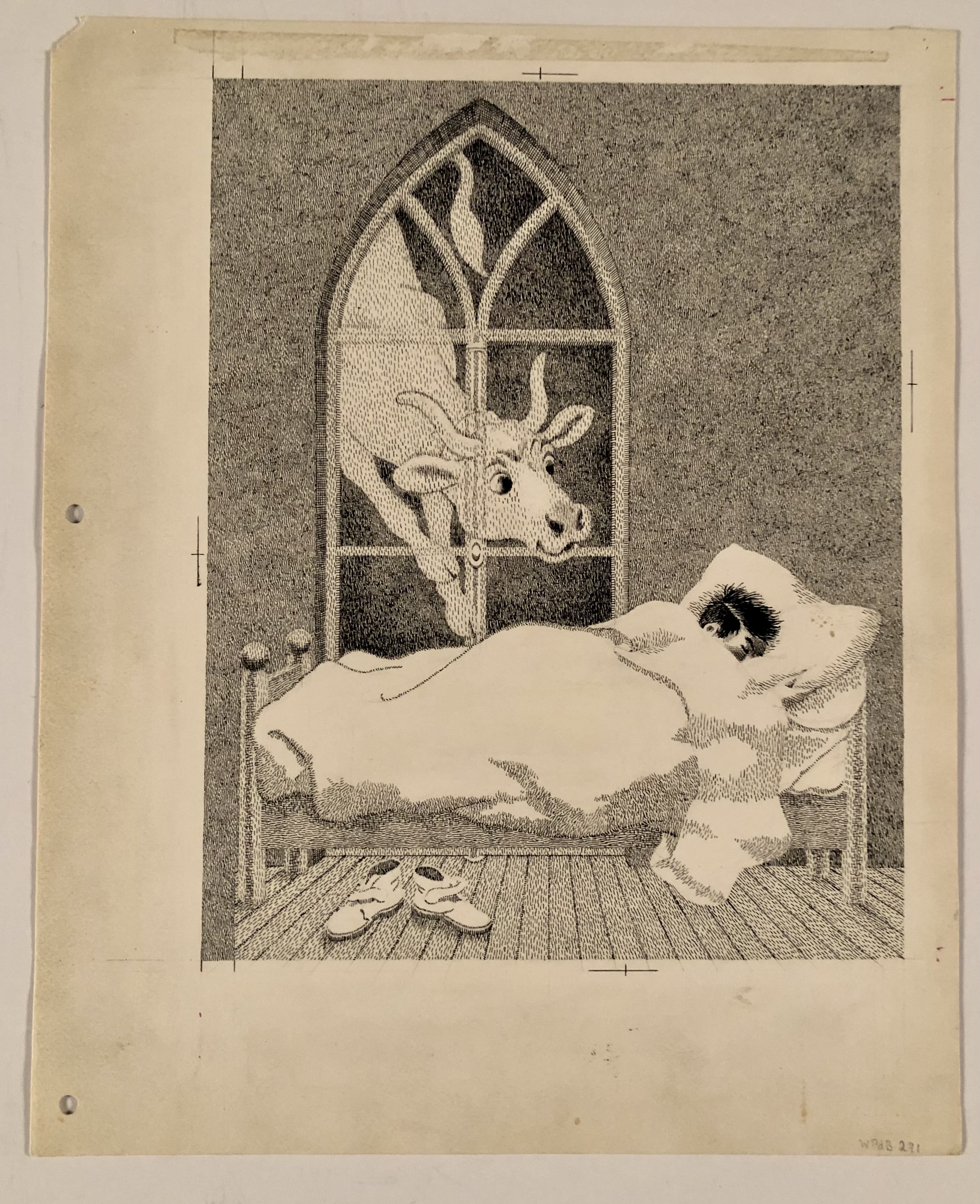 boy sleeping with ghost at window