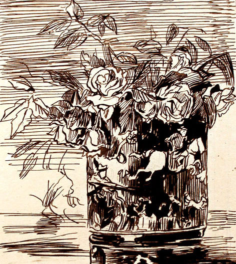 Chinese Vase with Roses