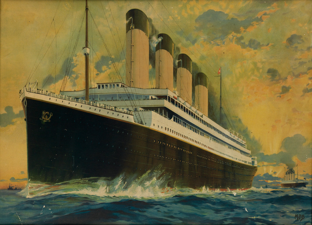 The Titanic Ship Departing Vintage CANVAS Art Print A0 A1 A2 A3 A4 