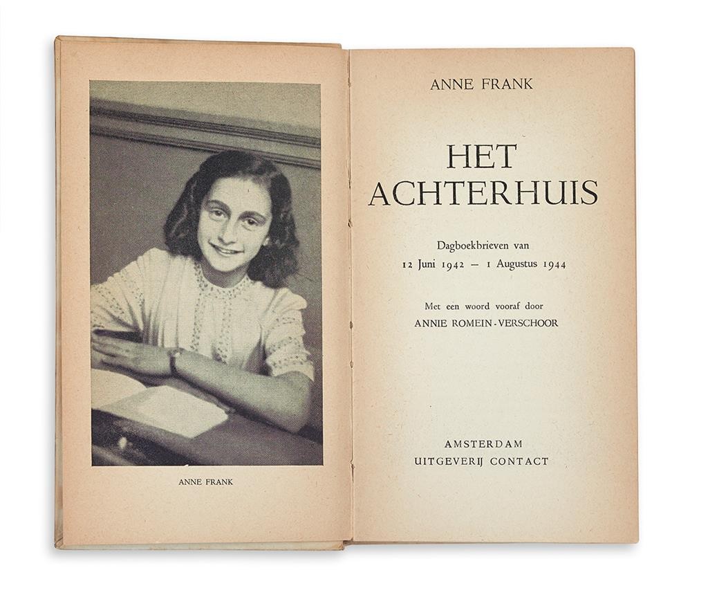 Anne Frank, Het Achterhuis, true first edition of the diary of Anne Frank