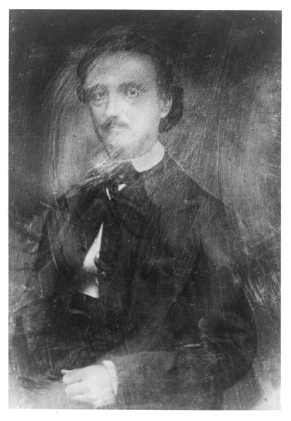 An image of the ruined "Traylor" daguerreotype, courtesy of The Edgar Allan Poe Museum of the Poe Foundation, Richmond, Virginia