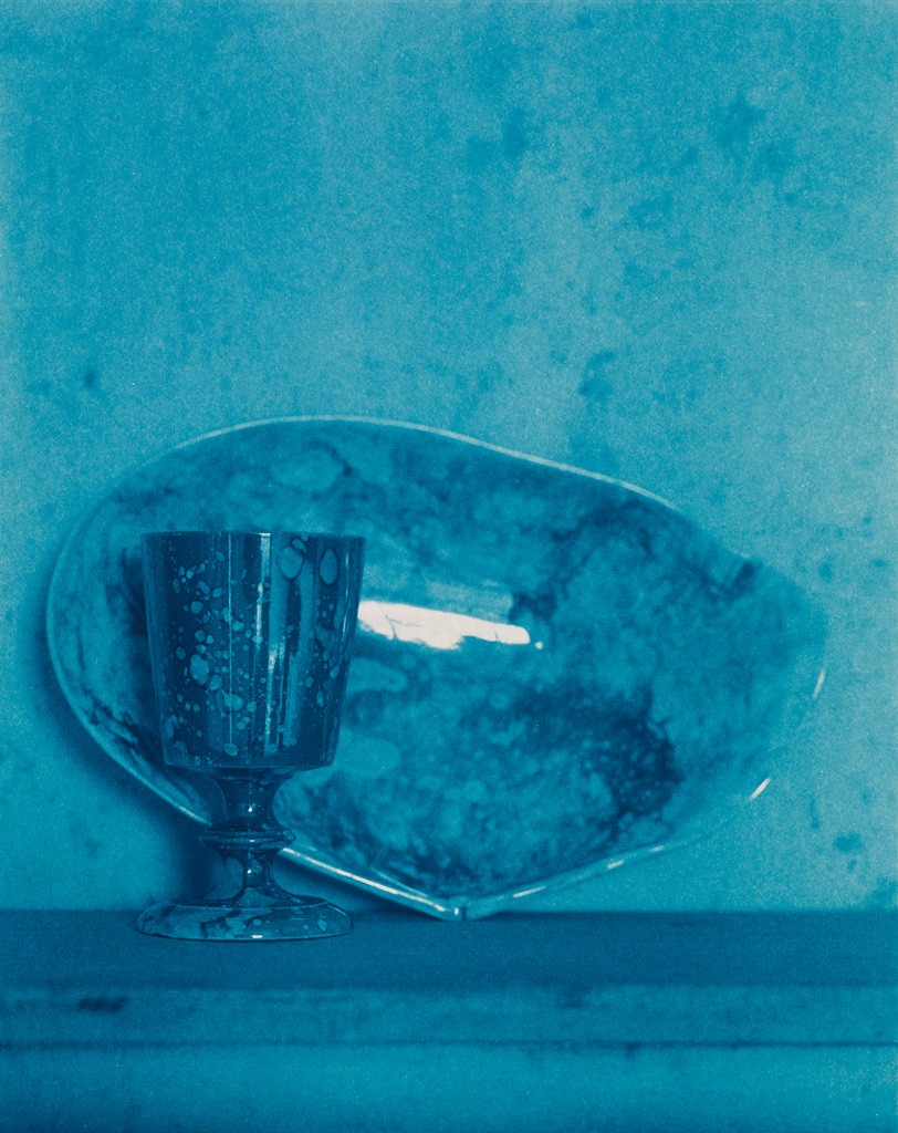 Lot 226: John Dugdale, Pink Spatter Ware, one of three cyanotypes, 1992-94. Estimate $3,000 to $4,000.