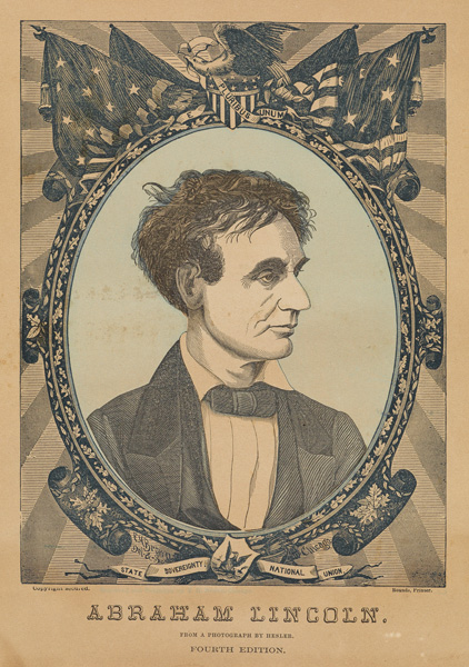 Engraving of Abraham Lincoln by Franklin H. Brown, 1860.