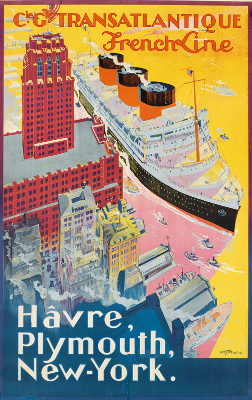 ocean liner poster by albert sebille.