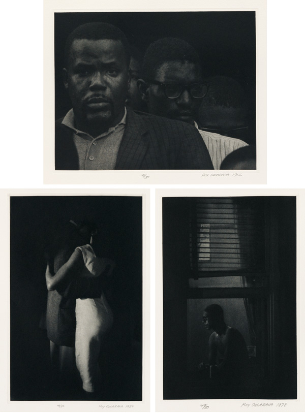 three photographs by Roy DeCarava.