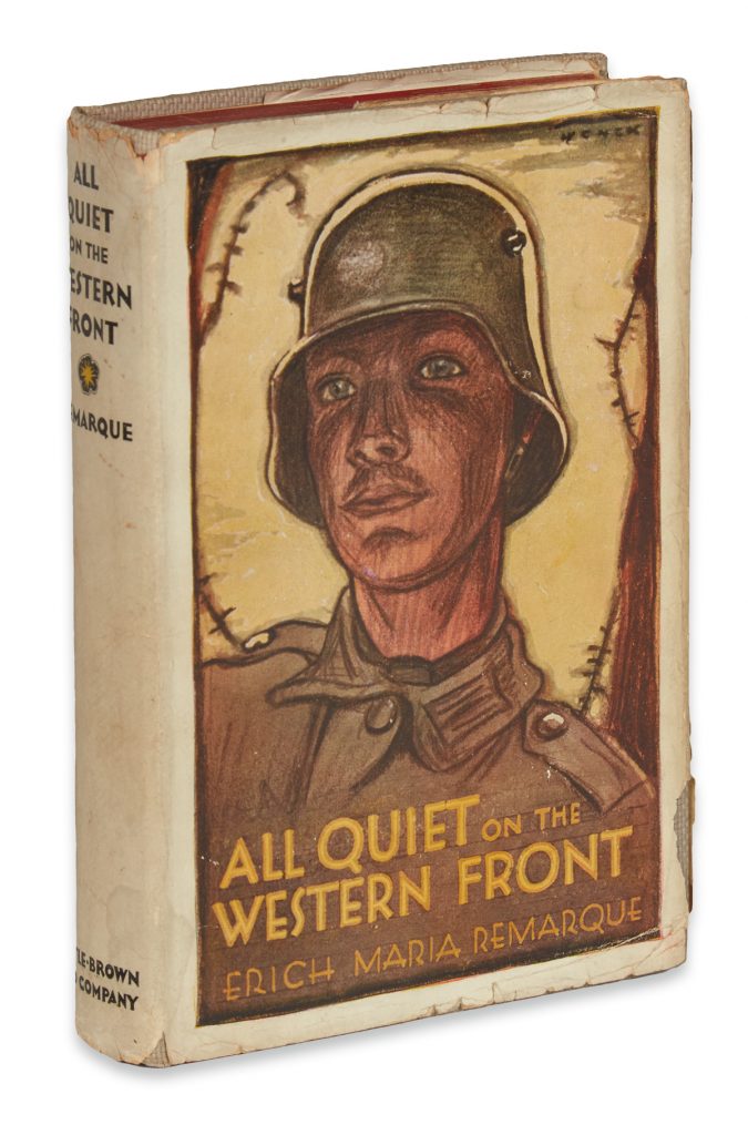 Lot 234, Erich Maria Remarque's book All Quiet on the Western Front, cover image. 