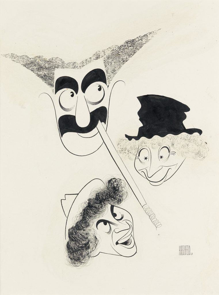 Lot 233, Al Hirschfelds illustration of the Marx Brothers. 