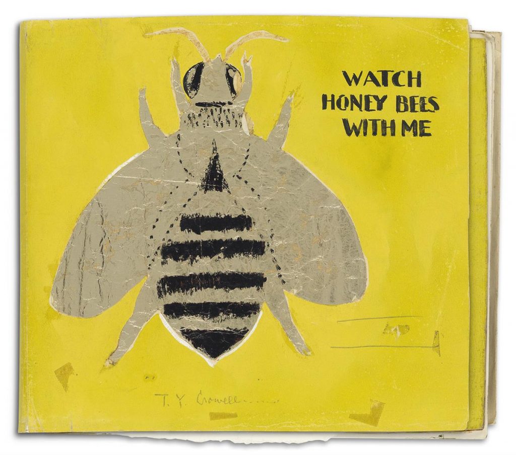 Lot 52, Helen Stone's working cover of "Watch Honey Bees with Me" featuring a large honey bee on a yellow background.