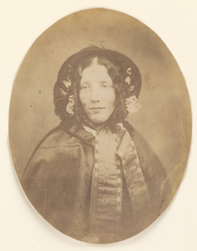 sepia bust portrait of Harriet Beecher Stowe