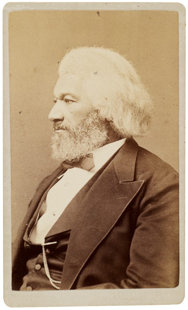 Photograph of Frederick Douglass in profile view.