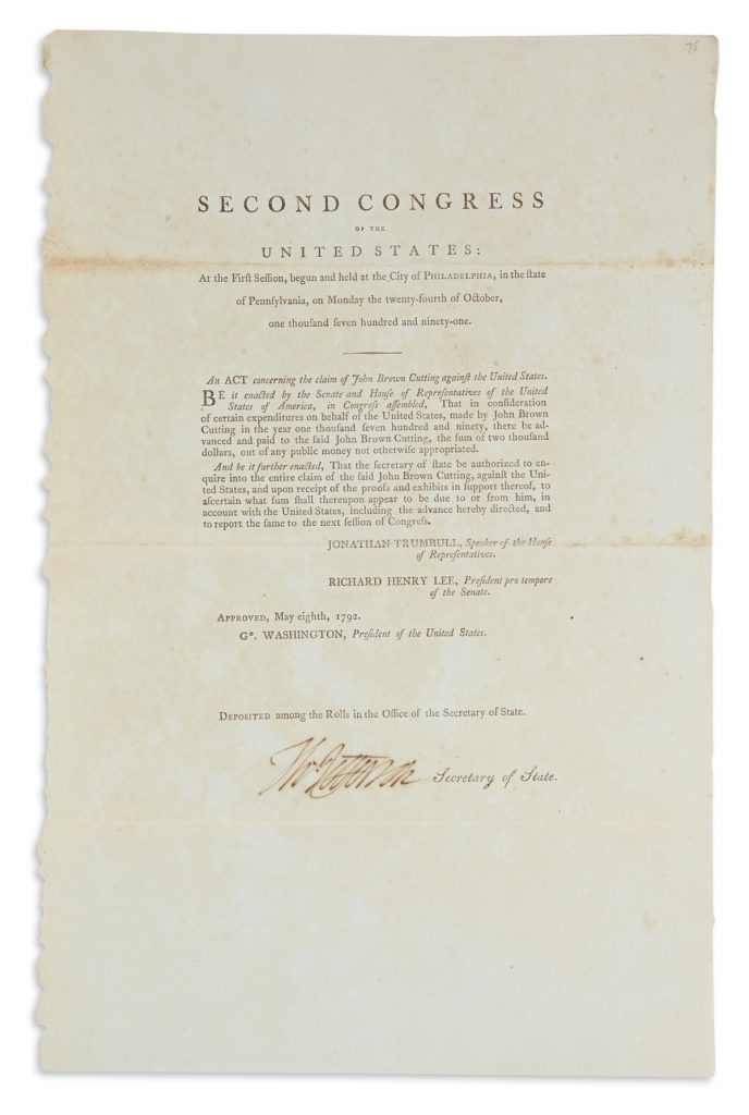 An act of the Second Congress signed by Thomas Jefferson.