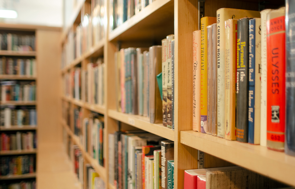 shelves of books