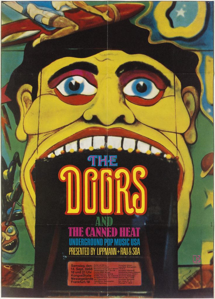 Günther Kieser, The Doors and the Canned Heat, concert poster, 1968.