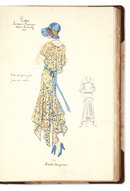 Croquis Parisienes: Dress Edition for the Spring / Summer Season, one bound volume by the Atelier Bachwitz with 180 lithographic fashion plates with hand-coloring, Paris 1930. 