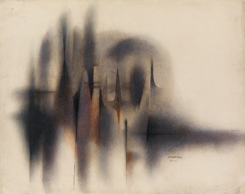 Lot 34: Norman Lewis, Untitled (Abstract Composition), oil and ink on paper, 1951. $10,000 to $15,000.