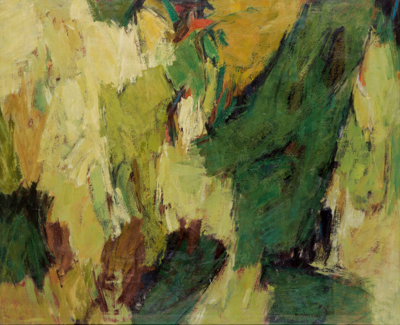 Lot 58: Hale Woodruff, Landscape No. 2, oil on canvas, circa 1966. $75,000 to $100,000.