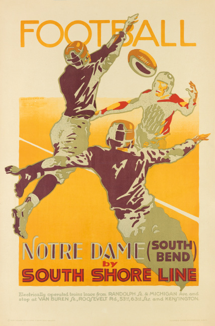 Otto Brennemann, Football / Notre Dame by South Shore Line, 1926. $7,000 to $10,000.