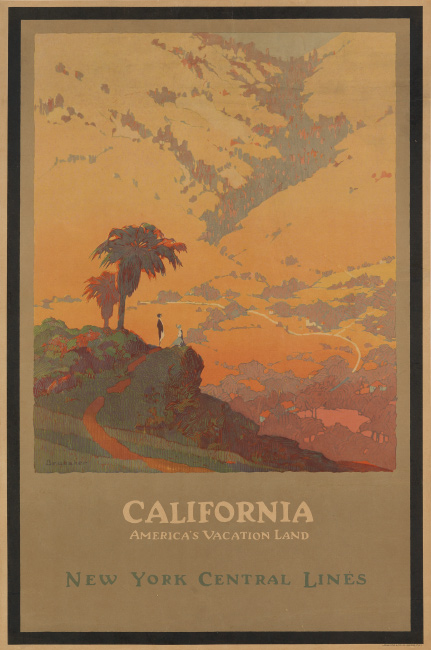 John O. Brubaker, California / America's Vacation Land / New York Central Lines, 1925. $10,000 to $15,000.