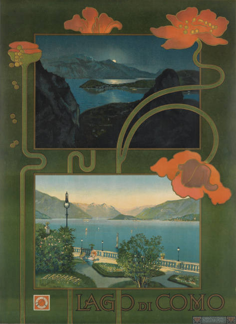 Lago di Como, designer unknown, 1899. $1,500 to $2,500.