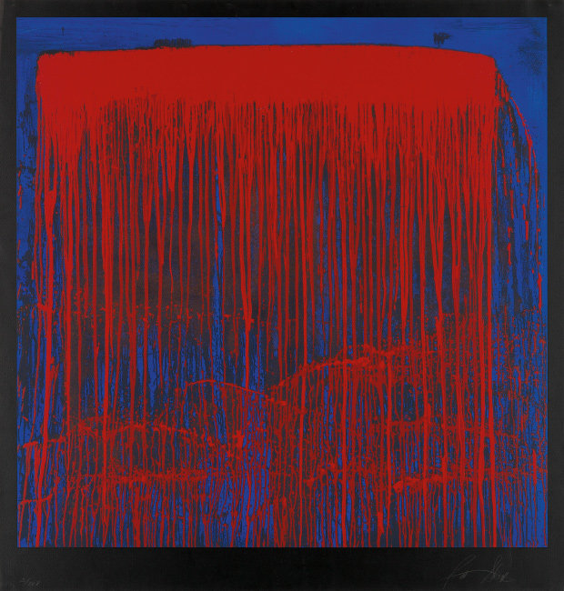 Pat Steir, Berlin Waterfall, color screenprint, 1993.