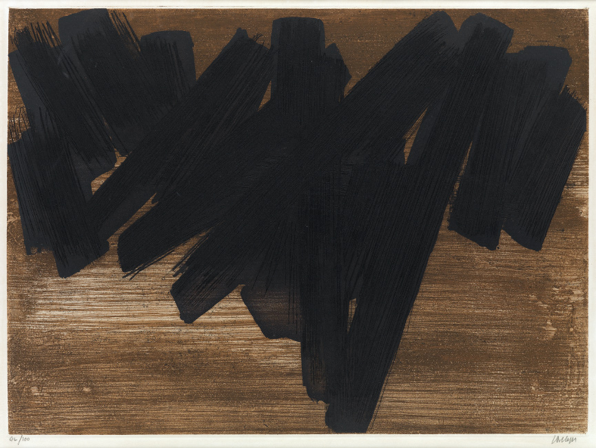 Pierre Soulages, Eau Forte V, color aquatint and etching, 1957.