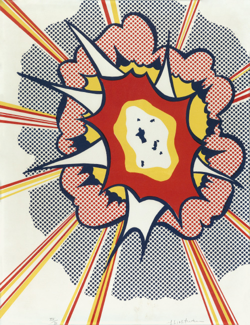 Roy Lichtenstein, Explosion, color lithograph, 1967. 