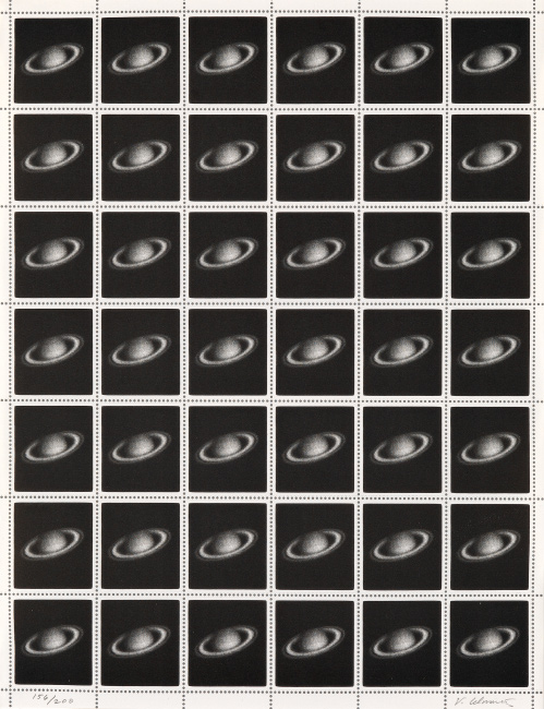 Vija Celmins, Saturn Stamps, offset lithograph, 1995.