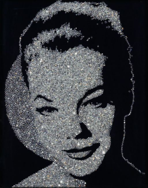 Vik Muniz, Romy Schneider (from the Diamond Series), cibachrome print mounted on aluminum, 2004.