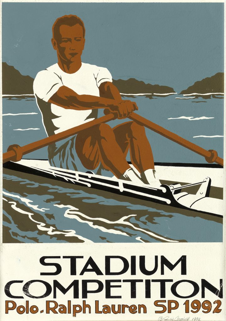 Julie Castillo, Man Rowing, original illustration for Polo Ralph Lauren Stadium Competition clothing line, 1992.