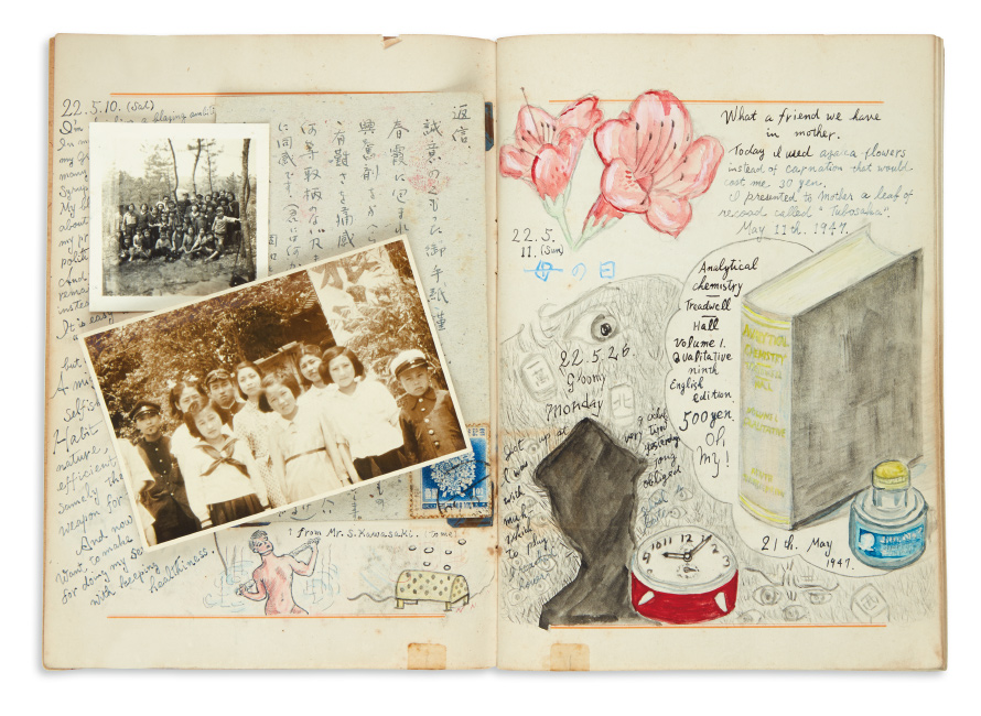 Archive of 15 illustrated diaries and maps by a young Japanese Christian, 1938-1954.