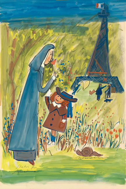 Ludwig Bemelmans, Sketch for Madeline, gouache and ink.