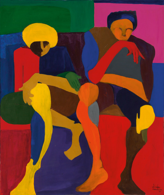 Dindga McCannon, The Last Farewell, oil on canvas, 1970. $30,000 to $40,000.