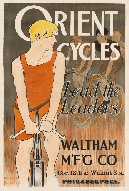 Edward Penfield, Orient Cycles / Lead the Leaders, circa 1895. $8,000 to $12,000.