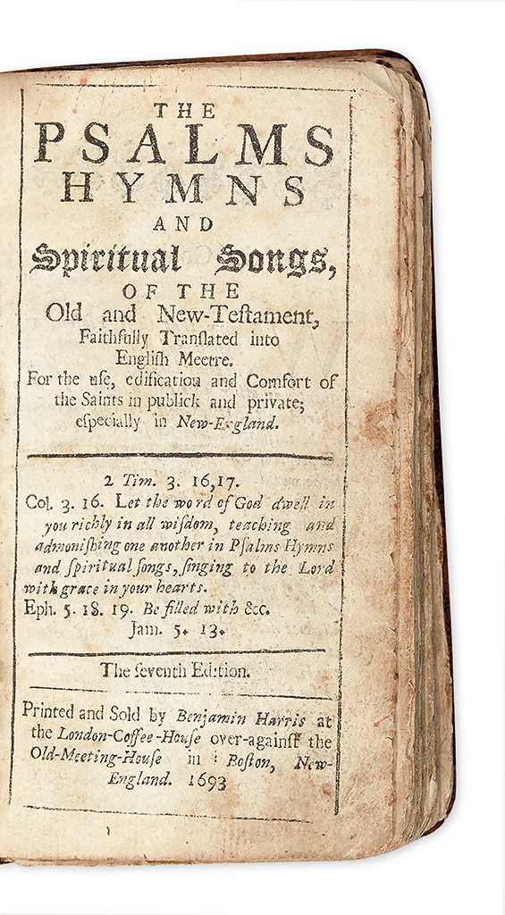 Bay Psalm Book, stated seventh edition, Boston, 1693