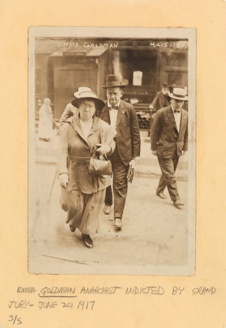 Anarchist Feminist Emma Goldman indicted by Grand Jury, silver print, 1917.