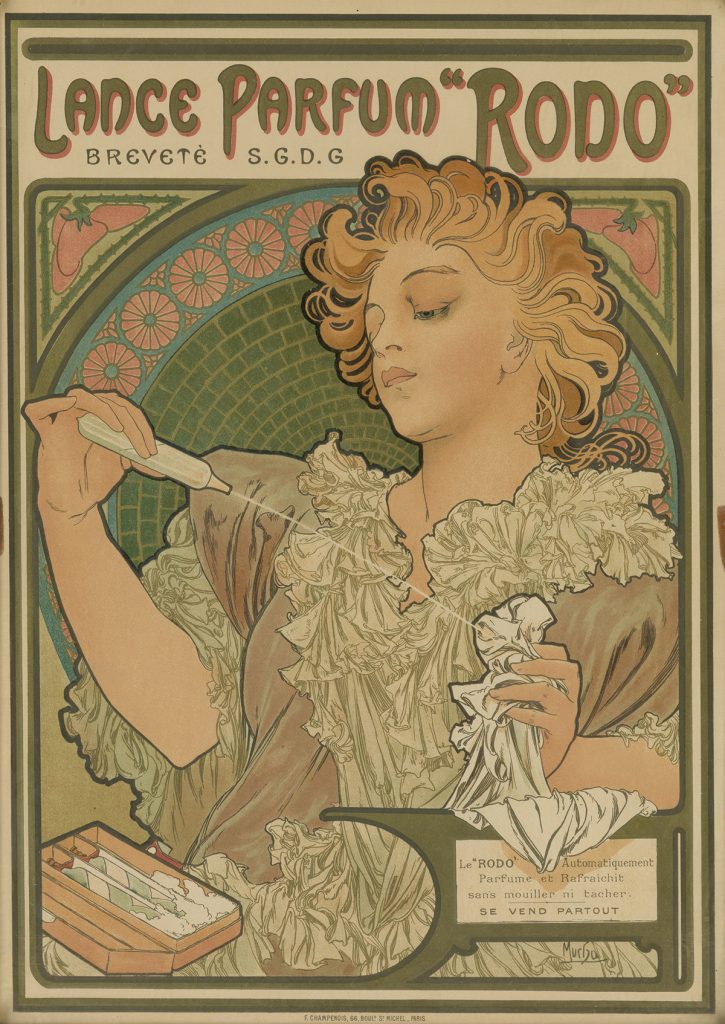Alphonse Mucha, Lance Parfum "Rodo", 1896.