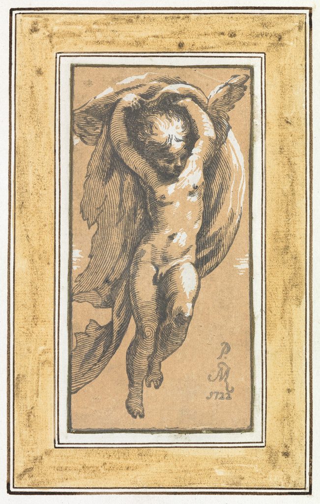 Antonio Maria Zanetti, A Winged Genius, chiaroscuro woodcut, 1722. A cherub.