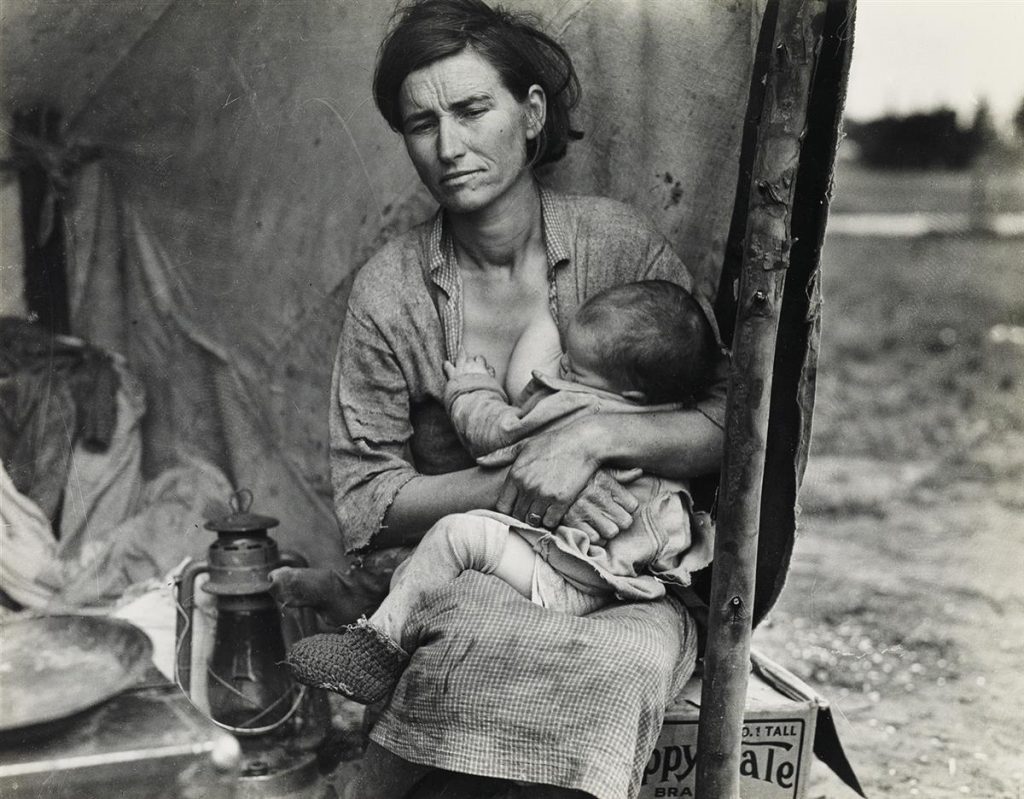 Dorothea Lange, Migrant Mother (Florence Thompson) with Child at Her Breast, silver print, 1936, printed 1960s.