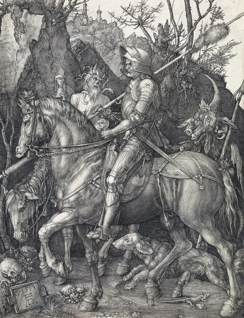 Albrecht Dürer, Knight, Death and the Devil, master engraving, 1513. 