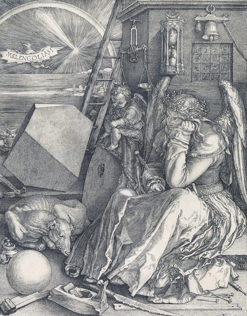 Albrecht Dürer, Melencolia I, master engraving, 1514.