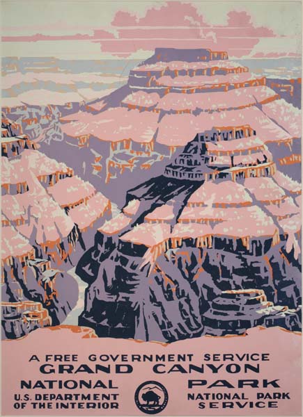 Unknown designer, Grand Canyon, circa 1938. WPA National Park Poster