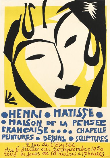 Henri Matisse, Maison de la Pensee, exhibition poster, 1950