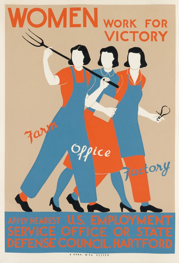 Designer unknown, Women Work for Victory / WPA, 1940. WPA Poster