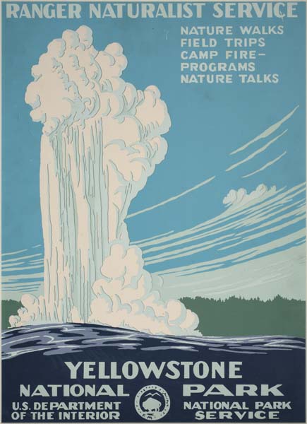 Unknown designer, Yellowstone National Park, circa 1938. WPA National Park Poster