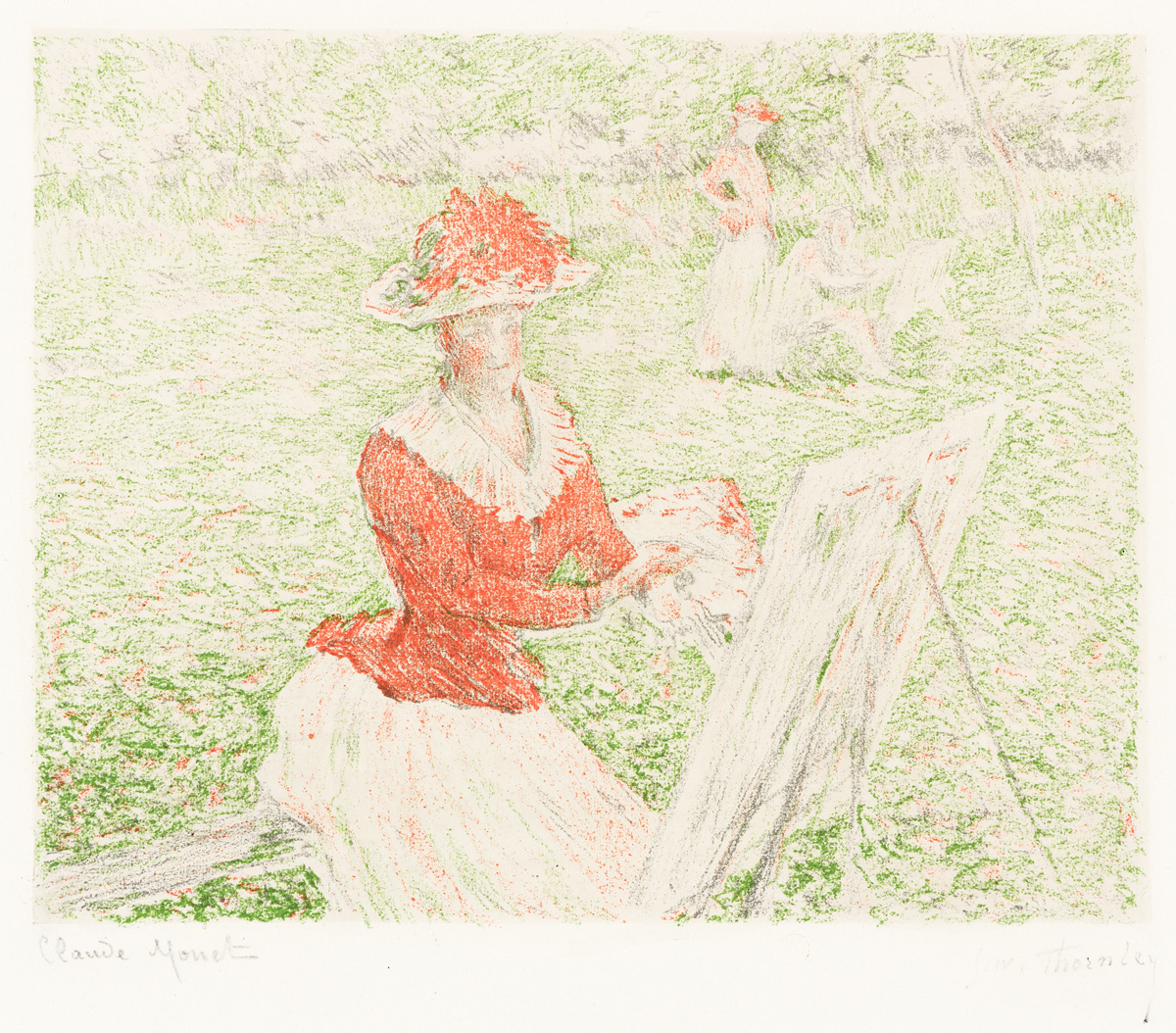 Claude Monet - Jean-Pierre Hoschedé and Michel Monet Drawing and Germaine  Hoschedé Writing
