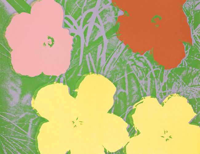 Andy Warhol, Flowers, color screenprint, 1970. Estimate $20,000 to $30,000.