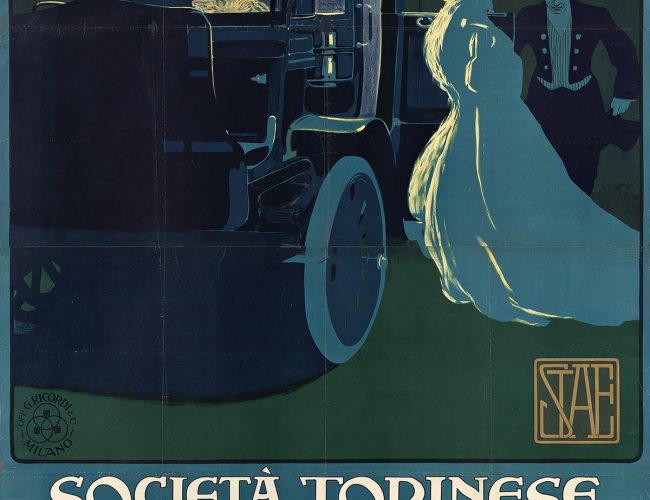 Marcello Dudovich, Società Torinese Automobili Elettrici / Torino, circa 1910. Estimate $15,000 to $20,000.